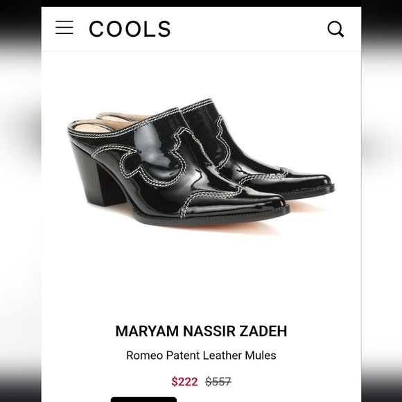 Maryam Nassir Zadeh Romeo Patent Leather Mules 37 - Picture 7 of 7